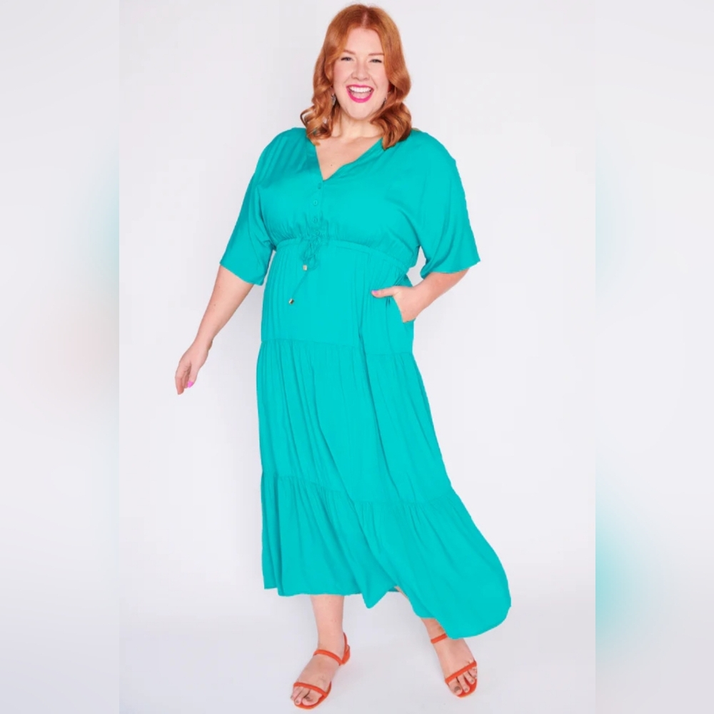 LPD Maddie Teal Maxi Dress, Plus Size 18